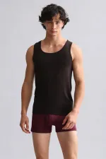 Mısırlı Modal By TENCEL HERCULES Slim Fit Basic Tank Top Brown