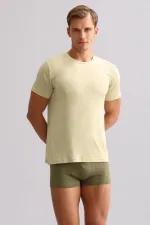 Mısırlı ORGANIC Cotton ZEUS LUXURY Regular Fit Crew Neck Undershirt/T-Shirt Khaki Island