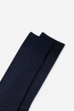 Chaussettes égyptiennes pour hommes, en bambou, à une seule chaussette, bleu marine