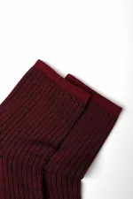 Mısırlı Kadın Merserize Tekli Soket Çorap Açık Bordo