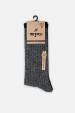 Mısırlı Erkek Kuzu Yünü (Lambswool) Tekli Soket Çorap Füme