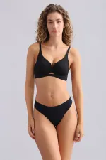 Mısırlı Lazer Kesim Tanga Siyah