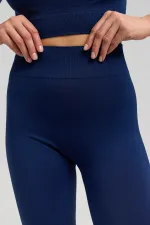 Leggings de sport sans coutures Cinzia pour femme, bleu marine
