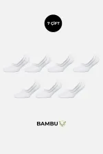 BAMBOO Women's Boxed Set of 7 Pairs of Ballet Socks White BAMBOO Women's Boxed Set of 7 Pairs of Ballet Socks White