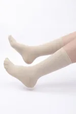 Mısırlı Kadın Modal Kaşmir Tekli Soket Çorap Taş Rengi