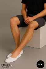 Coffret de 7 paires de chaussettes de ballet blanches en coton biologique pour homme