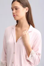 Mısırlı Kadın Bambu Pijama Takımı Açık Pembe