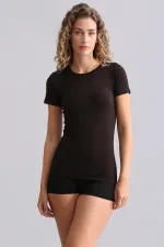 Débardeur/T-shirt à col rond en modal égyptien TENCEL VICTORIA marron