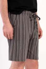 Short en coton pour homme, gris foncé, style égyptien Short en coton pour homme, gris foncé, style égyptien
