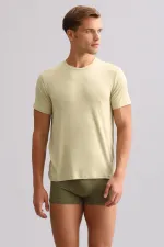 Mısırlı BAMBU ZEUS LUXURY Regular Fit Bisiklet Yaka Fanila / T-Shirt Haki Ada