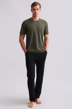 Ensemble pyjama à manches courtes pour homme, vert, en mélange de modal et de coton égyptien