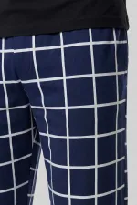 Egyptian Men's Cotton Thin Plaid Pajama Bottoms Light Navy Egyptian Men's Cotton Thin Plaid Pajama Bottoms Light Navy