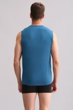 Mısırlı BAMBU ZEUS Regular Fit Bisiklet Yaka Sporcu Atlet / T-Shirt Petrol Mavisi