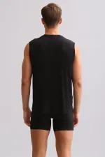 Mısırlı ORGANIC Pamuklu ZEUS LUXURY Regular Fit V Yaka Sporcu Atlet / T-Shirt Siyah