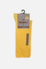 Men's Bamboo Single Diabetic Elastic-Free Ankle Socks Yellow