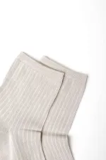 Mısırlı Kadın Merserize Tekli Soket Çorap Açık Gri