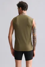 Mısırlı Modal By TENCEL HERCULES Slim Fit Bisiklet Yaka Sporcu Atlet / T-Shirt Koyu Haki