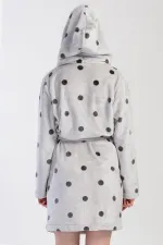 Mısırlı Women's Welsoft Long-Sleeved Robe, Grey