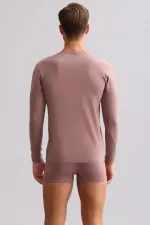 Mısırlı Modal By TENCEL HERCULES Slim Fit Bisiklet Yaka Uzun Kollu Fanila / T-Shirt Lavender