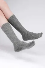 Mısırlı Women's Cotton Terry Single Socket Socks Grey