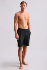 Short de pyjama en bambou noir pour homme, style égyptien