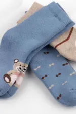 Mısırlı Erkek Bebek Pamuklu 3 Çift Soket Çorabı Çok Renkli