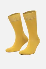 Mısırlı Erkek Organik Pamuklu Tekli Soket Çorap Sarı