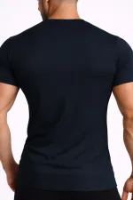 Mısırlı ORGANIC Pamuklu HERCULES Slim Fit Bisiklet Yaka Fanila / T-Shirt Lacivert