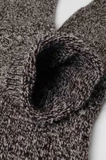 Mısırlı Erkek Norweger Merino Yünü Kışlık Tekli Soket Bot Çorabı Kahverengi
