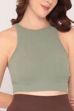 Mısırlı Kadın Ribana Crop Haki