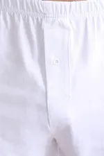 Mısırlı ORGANIC Cotton Relax Loose Fit Button-Down Extra Wide Leg Boxer Shorts White