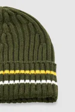 Bonnet rayé égyptien pour homme - Vert kaki Jess