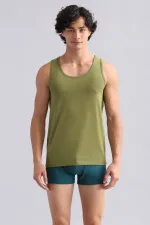 Mısırlı ORGANIC Cotton HERCULES Slim Fit Basic Tank Top Khaki