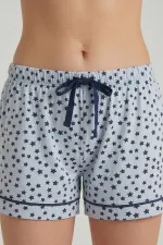 Egyptian Women's Printed Shorts Set Matte Blue Egyptian Women's Printed Shorts Set Matte Blue