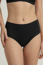 Egyptian Laser Cut High Waist Thong Black