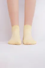 Mısırlı Kadın Bambu Tekli Yazlık Sneaker Çorap Sarı