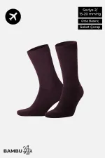 Egyptian Unisex Bamboo Flight and Pilot Socks with Special Tightening Technology, Purple