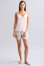 Mısırlı Kadın Dokuma Midi Şort Gül Kurusu