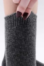 Mısırlı Kadın Koyun Yünü Tekli Soket Çorap Füme