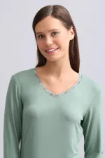 Mısırlı Kadın Bambu Sweatshirt Çağla Yeşili