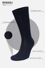 Chaussettes homme à une seule douille en argent 10 %, bleu marine
