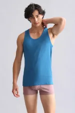 Modal By TENCEL HERCULES Slim Fit Basic Tank Top in Petrol, Mısırlı Style
