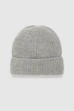 Unisex Wool Beanie and Glove Set - Milda Grey