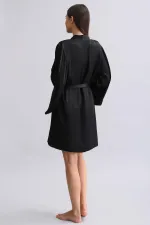 Mısırlı Kadın Bambu Sabahlık Siyah
