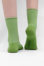 Mısırlı Kadın Bambu Tekli Diabetiker Lastiksiz Soket Çorap Yeşil