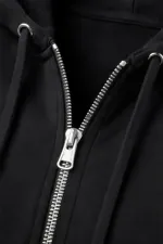 Mısırlı Women's Modal Zip-Up Crop Sweatshirt Athracite