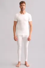 Mısırlı BAMBU TERMAL Bisiklet Yaka Fanila / T-Shirt Ekru