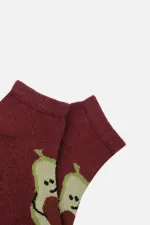 Chaussettes courtes unisexes en coton égyptien, 3 paires, motif avocat, pour enfants