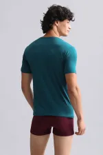 Débardeur/T-shirt à col V slim fit en bambou égyptien Hercules, vert