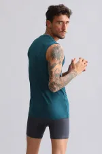 Mısırlı Modal By TENCEL HERCULES Slim Fit Bisiklet Yaka Sporcu Atlet / T-Shirt Fit Green